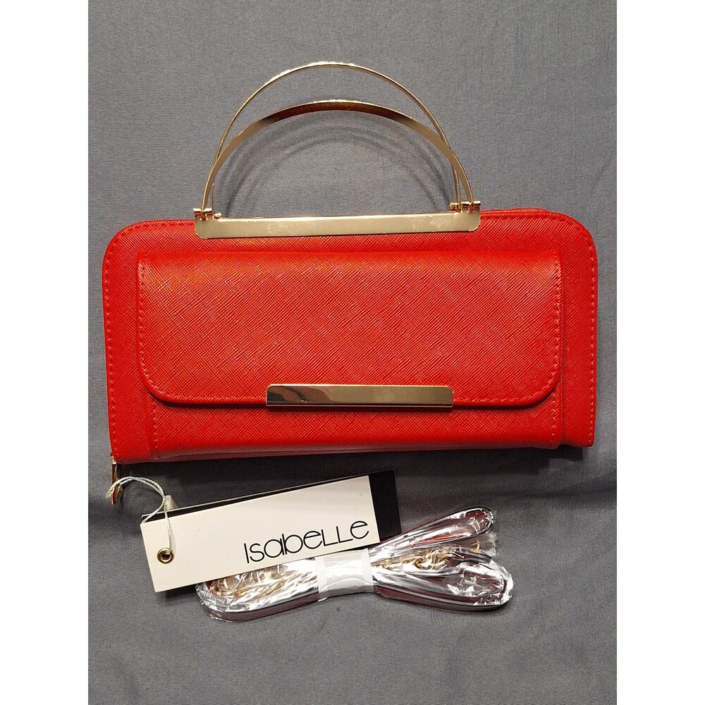 Isabelle Clutch With Crossbody Strap Red